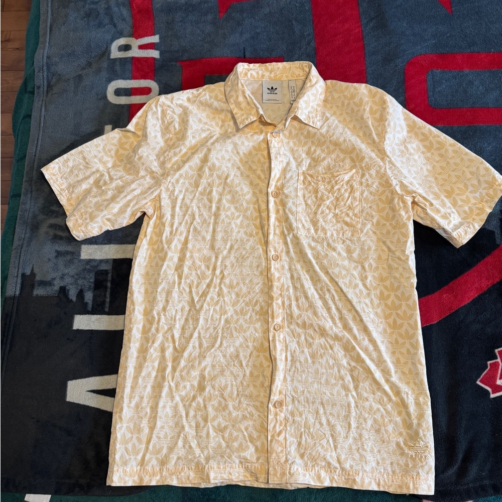 Adidas Trefoil Button Up Short Sleeve